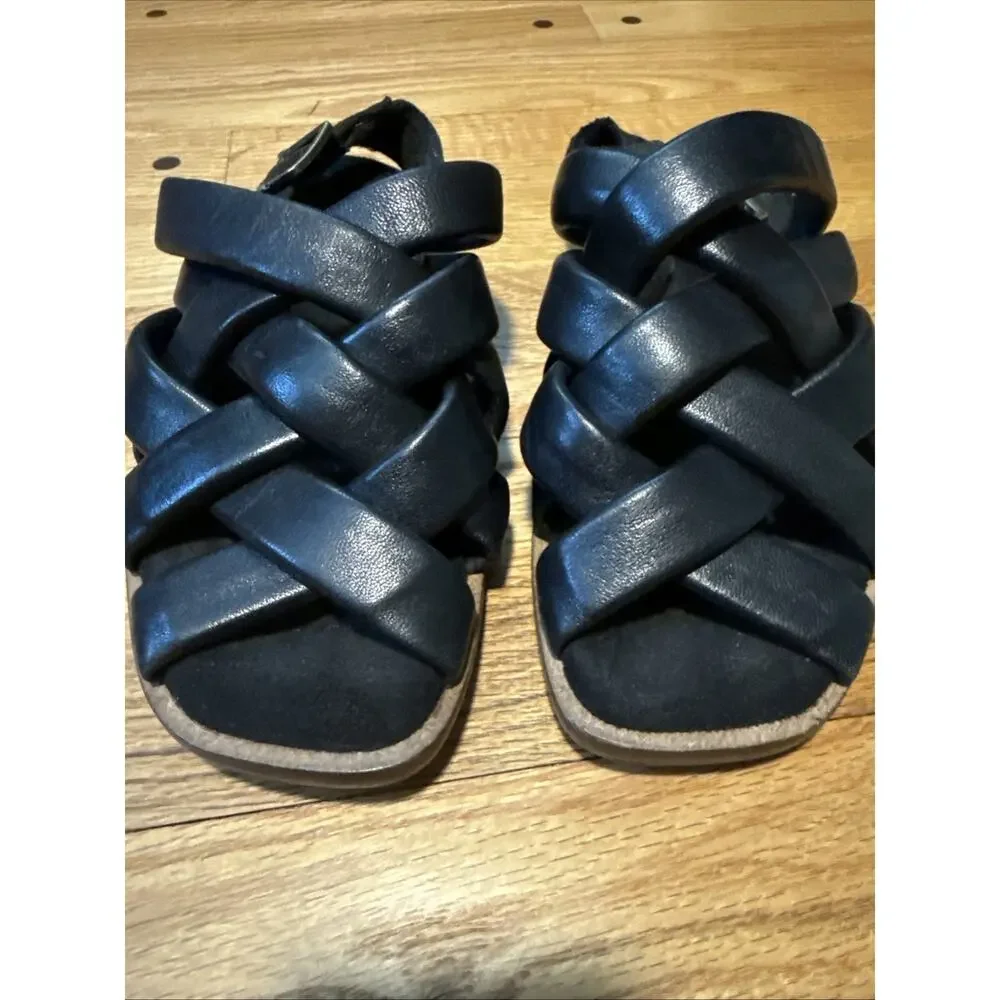 Kelsi Dagger Brooklyn Turnstyle Woven Slingback Sandal In Black Size 8